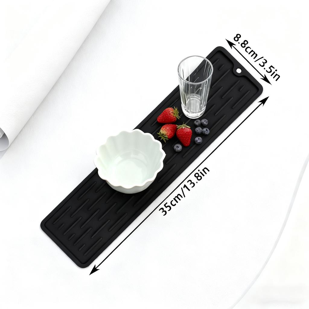 1pc Silicone Drying Mat, Soft and Durable, Kitchen Sink Countertop Mat,Non-Slip Cutting Board Mat, Heat-Resistant Insulation Pad
