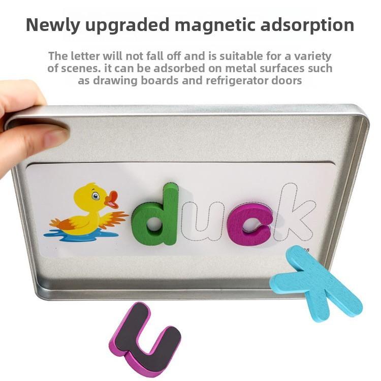 Magnetic Word Alphabet Puzzle For Kids Learning Wooden Educational Gift Toy