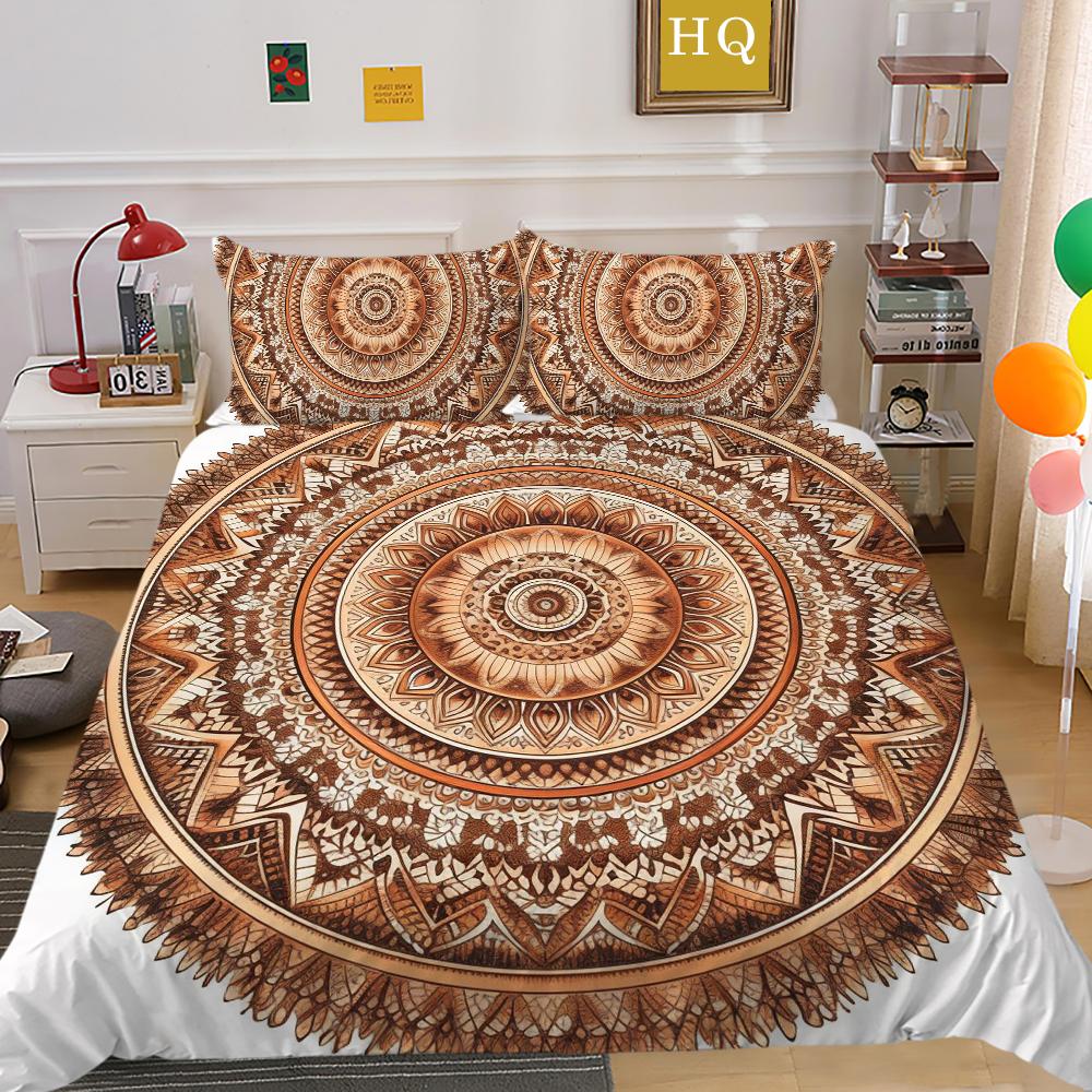 

Комплект постельного белья с 3D принтом мандалы, чехол из полиэстера, наборы одеял, дизайн для девочек, высококлассный домашний текстиль EU Single 135x200cm