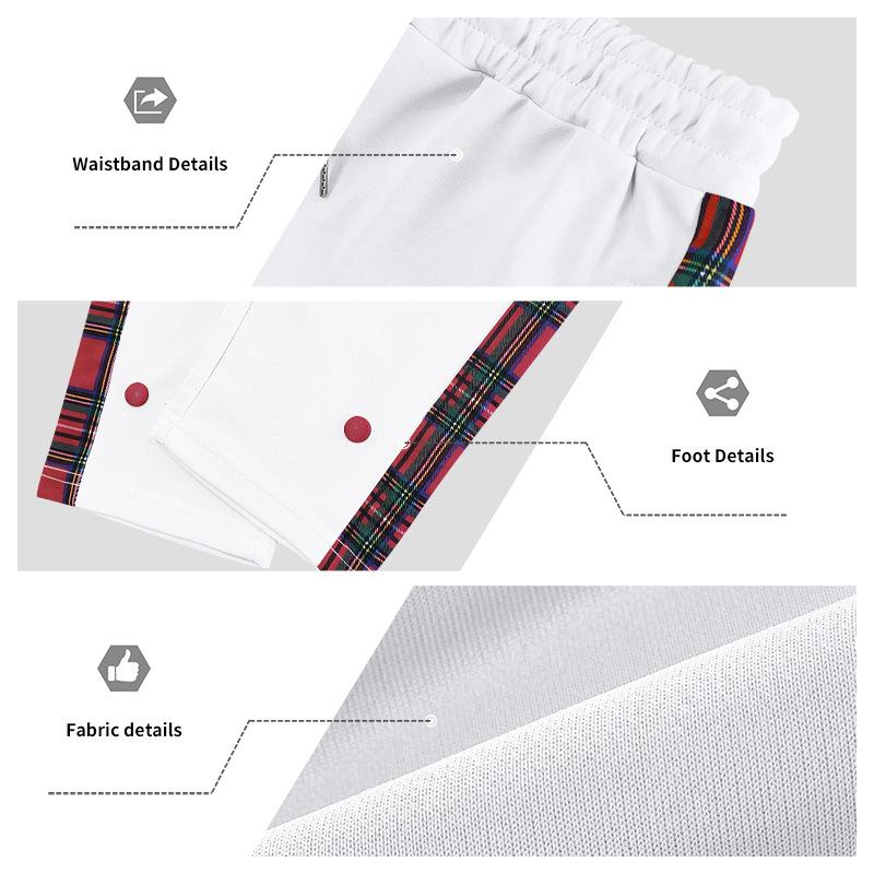 Autumn and Winter Men's Casual Pants High Street Heavyweight Loose Simple Splicing Casual Sports Button Sweatpants Men