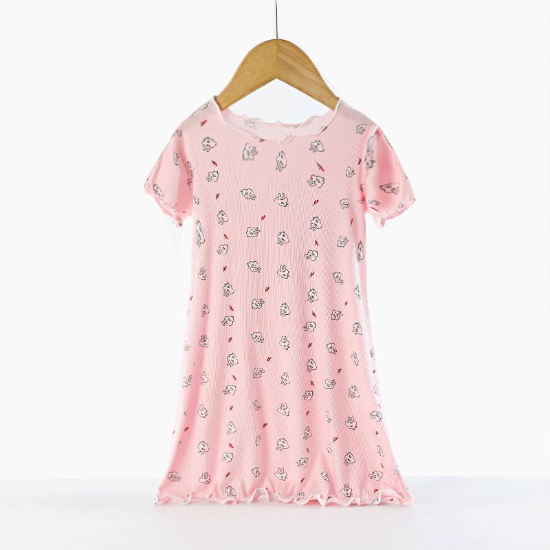 Korean Style Girls’ Modal Nightgown - Lightweight Summer Sleepwear for Children