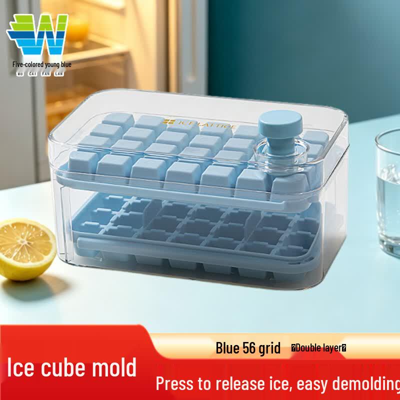 Food-Grade Silicone Ice Cube Tray with Scoop
