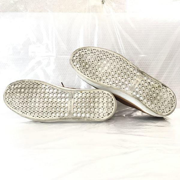 PULL&BEAR Leather Plain Toe Sneakers Men’s 41 Brown Casual Trainers(USED)