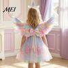 Lightweight Wings for Parties Angel Feather Wing Kids Girls, Colorful Elf Photo Prop Costume Birthday Party, Fairy Cosplay, Halloween, Performance
