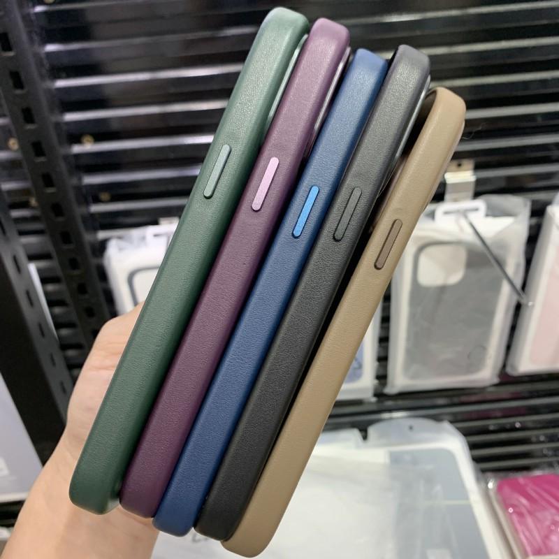 Magnetic Leather Case IPhone 15 Pro Max Anti-Fingerprint Shockproof Protective Cover