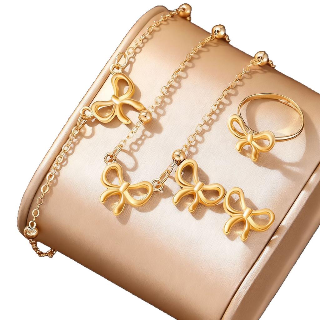 Exquisite Shiny Bow Necklace Fashionable Fresh Elegant Jewelry For Women Versatile Accessory Gift