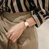ShunkanSai Women's Analog Quartz Wristwatch with Leather Strap, Slim Fit, Stylish, Waterproof, Square Design, Simple Design, Popular for Casual Fashio