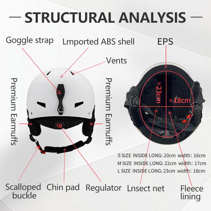 Winter Protection Ski Helmet ABS+EPS for Adult Kids Skiing Snow Skateboarding Helmets