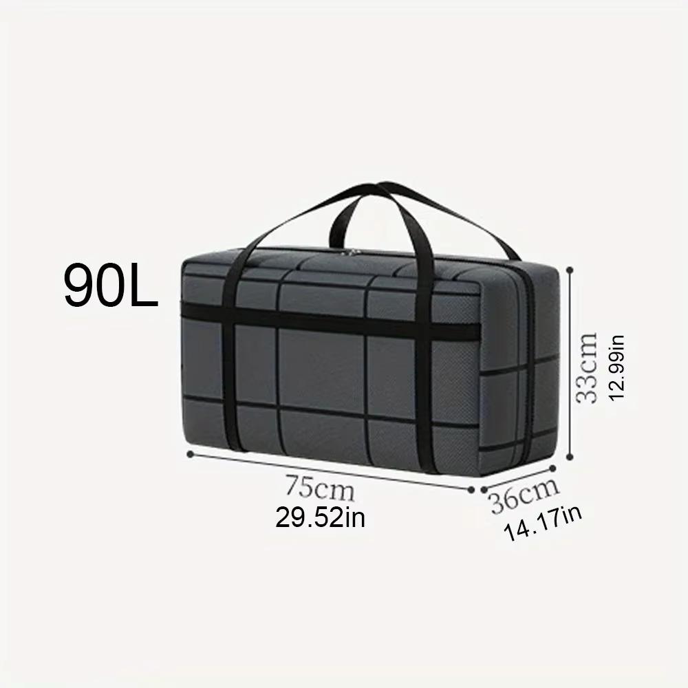 1PC Large Capacity and Super Load-bearing Black Composite Material Storage Bag, Dustproof and Moisture-proof with Zipper