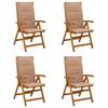 Garden Lounge Chairs 4 Pcs Natural Solid Acacia Wood