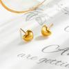 DIEYURO 316L Stainless Steel Gold Heart Stud Earrings For Women Girl New Fashion Small Ear Jewelry Lady Wedding Gift