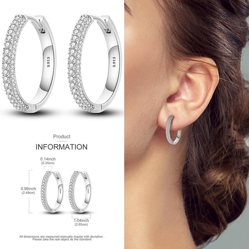 Boucles d'Oreilles Créoles en Argent 925 Zircon Coloré Boucles d'Oreilles Créoles Pavées Pour Femmes Filles Bijoux Cadeau