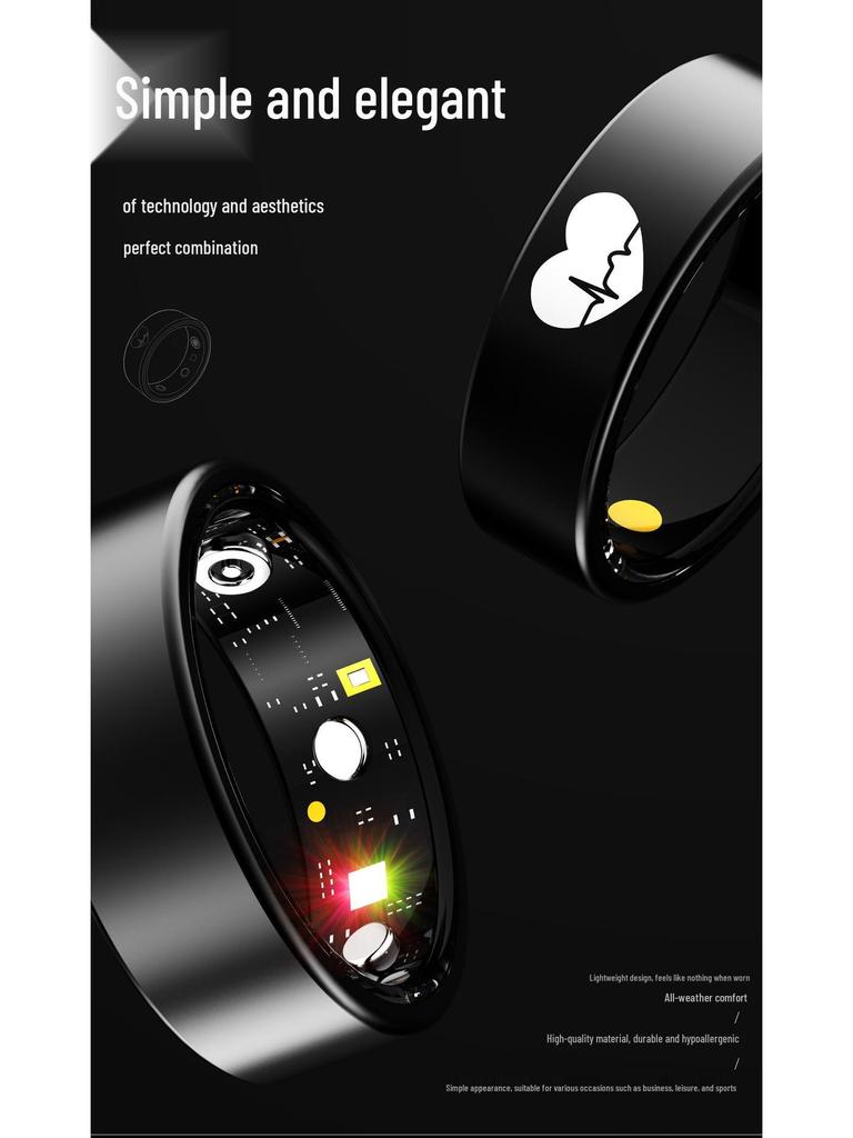 Smart R30 Health Ring: ECG, Body Temp, Heart Rate, Blood Oxygen, Sleep & HRV Monitoring