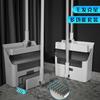 Soft Bristle Broom & Dustpan Set with Non-Stick Hair Sweeping and Squeegee