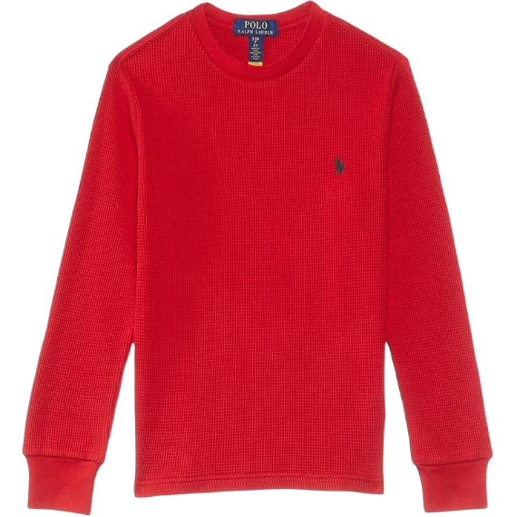 

Детская футболка с длинным рукавом и круглым вырезом с логотипом Polo Ralph Lauren, топы, красный 323920629-008 XL