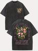 Fashion Flower Tshirt Harajuku Gothic Yk Washed Oversized T Shirt Summer Short Sleeve  Cotton Tee Tops Mens Clothing
