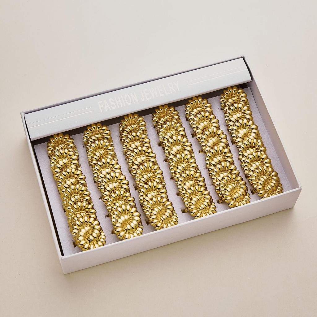 Gold Stainless Steel Smooth Surface Drip Oil Finger Ring
