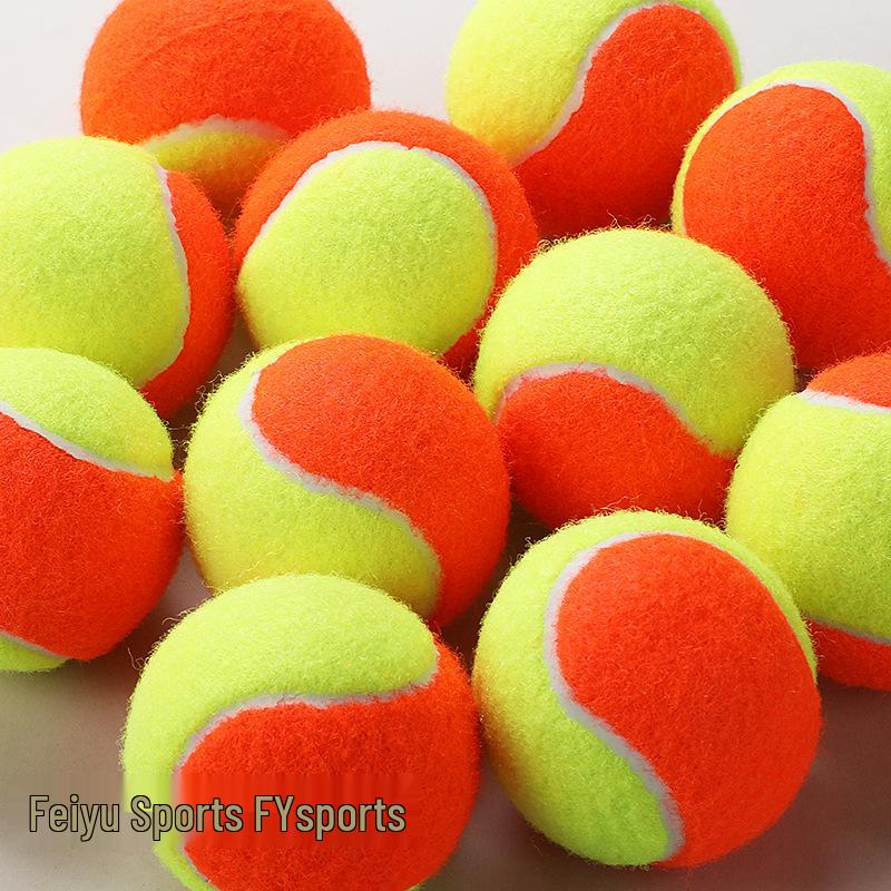 Pallina da Tennis Bicolore in Gomma Resistente ad Alta Elasticità per Allenamento e Fitness di Adulti e Studenti.