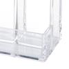 Transparent Acrylic Pen Holder 3 Compartment Large Capacity Students Desktop Storage Organizer for S