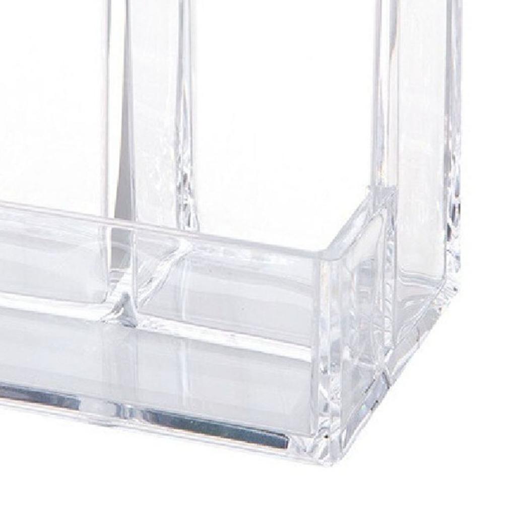 Transparent Acrylic Pen Holder 3 Compartment Large Capacity Students Desktop Storage Organizer for S