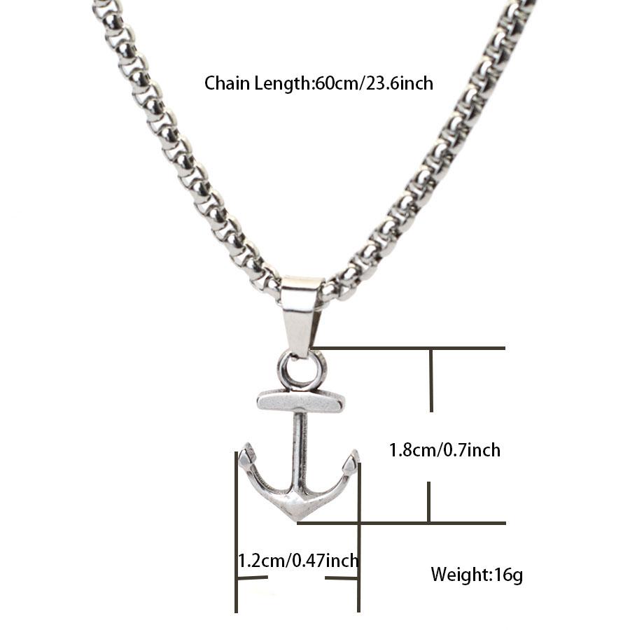 

Hiphop Men Necklace Unfading 24 Inches Long Pendant Collar Gothic Skull Anchor Neck Accessories Locomotive Punk Jewelry Homme