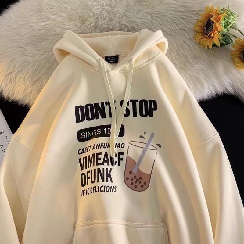 2026 Fleece Lined Hooded Sweatshirt Loose Casual Top Students