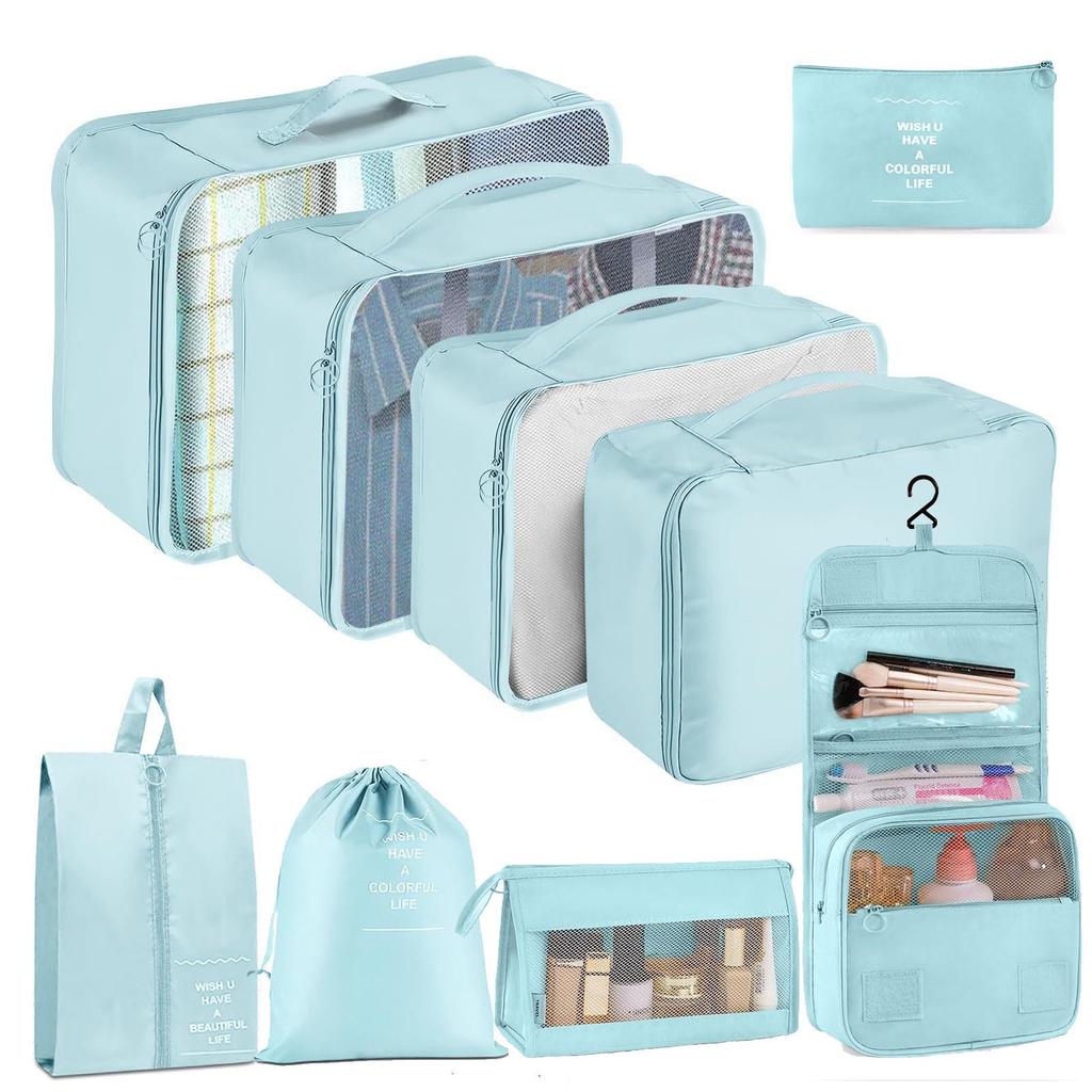 Seven-Piece Travel Storage Set: Wash Bag, Clothes, Underwear Organizer & Folding Sub-Pack