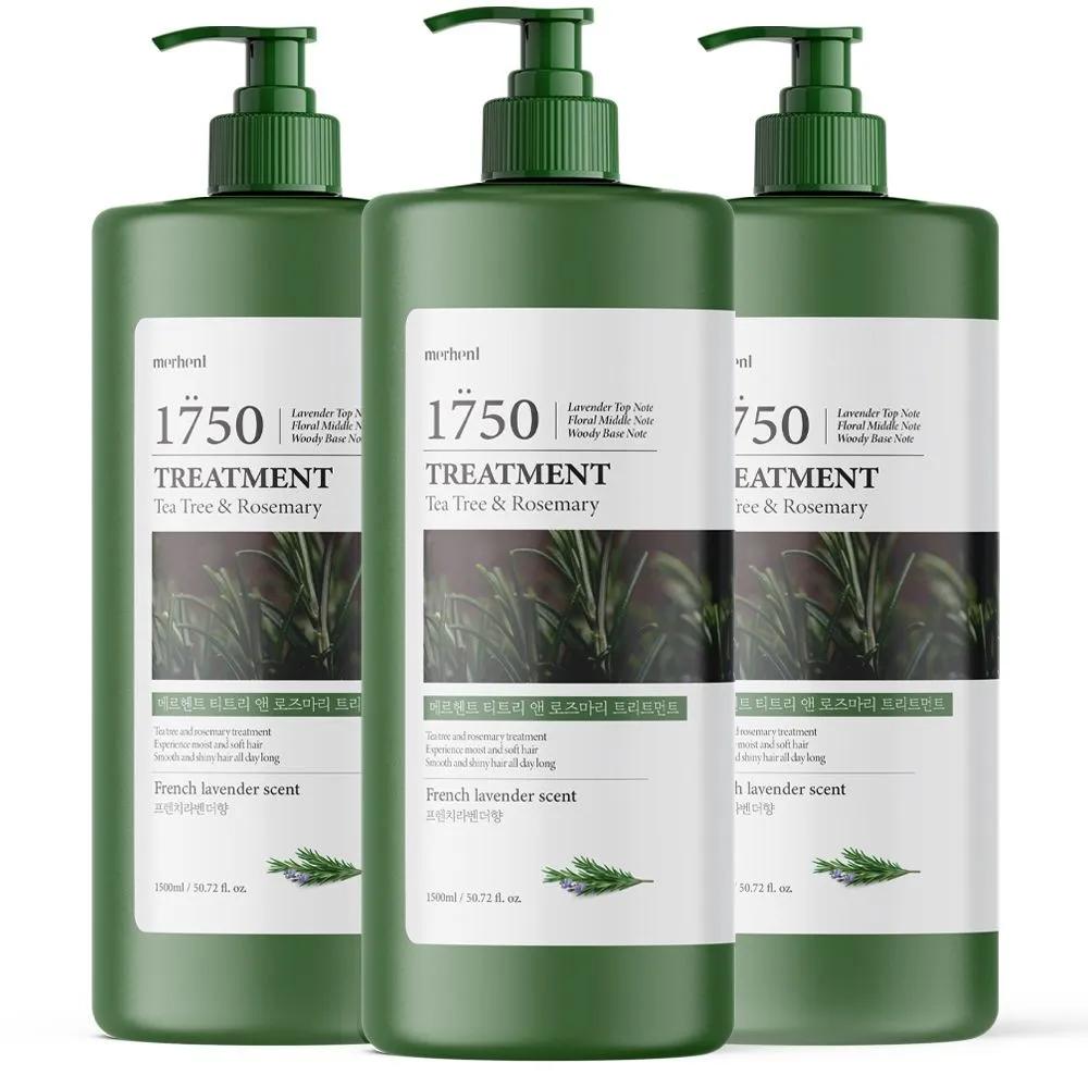 

Merhent Tea Tree Rosemary Large Size Treatment 1500ml x 3 Bottles Rinse Conditioner Hair Pack Protein Contains French Lavender 1500ml 3 bottles