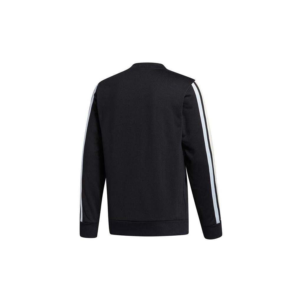 Adidas Decorate Cr Basketball Casual Sport Stripe Crew Neck Long Sleeve Sweatshirt Men Tops Black GU0507