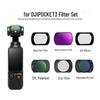 DJI Pocket 3 Filter Set: Wide-Angle, UV, Black Soft, ND Dimming, Light Transmission, and Brightness Adjustable Filters.