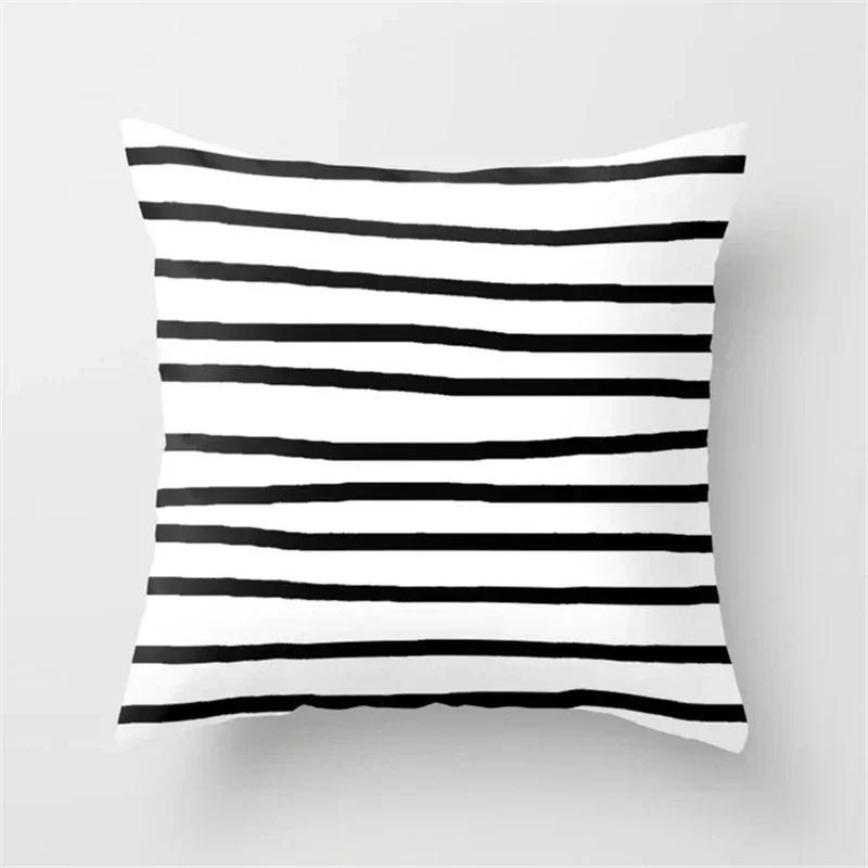 Black and White Cushion Cover Geometric Polyester Throw Pillow Covers Decorative 45x45cm Couch Pillows Fashion Nordic Pillowcase