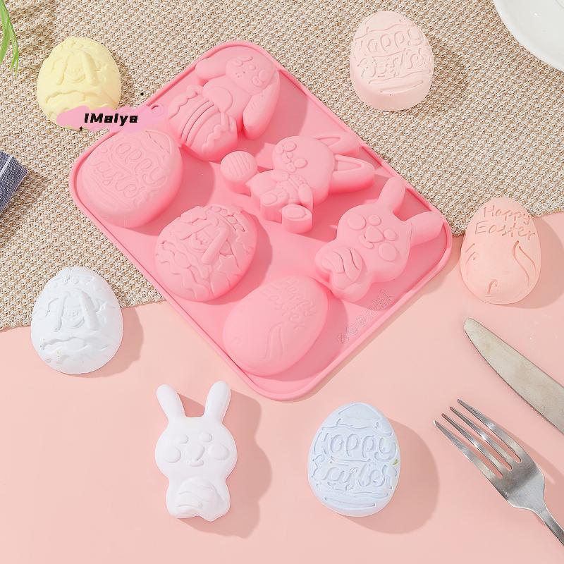M-Easter Bunny Egg Shaped Silicone Mold DIY Cake Cookies Mold Chocolate Candy Baking Tool For Easter Birthday Party Decoration