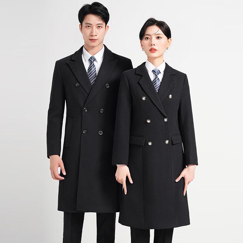 Teluoman Unisex Mid-Length Wool Blend Coat S