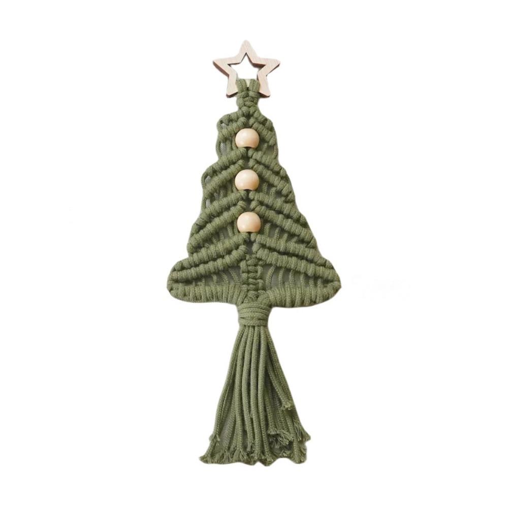 

Kawaii Bead Xmas Tree Tapestry Mini Hand Woven Tapestry Christmas Tree Pendant Living Room зелёный