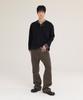 Akesi Contra Layered Henley Neck Long Sleeve_Black And Charcoal