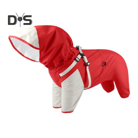 Pet Raincoat Hooded Dog Rain Jacket Double Layer Waterproof Poncho Outdoor Rainwear Clothing for Small Medium Dogs