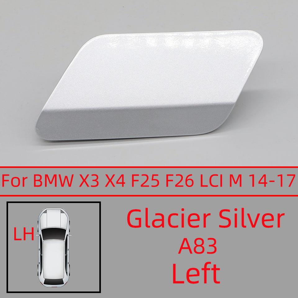 Auto Parts Headlight Washer Cover Cap For BMW X3 X4 F25 F26 LCI M-Sport 2014-2017 High Quality Spray Paint Black White Silver