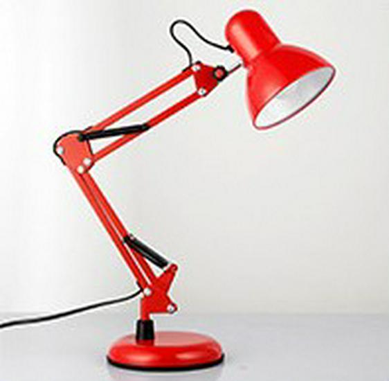 

Американская светодиодная настольная лампа - длинная ручка, защита глаз, складная металлическая конструкция для учебы и чтения красный