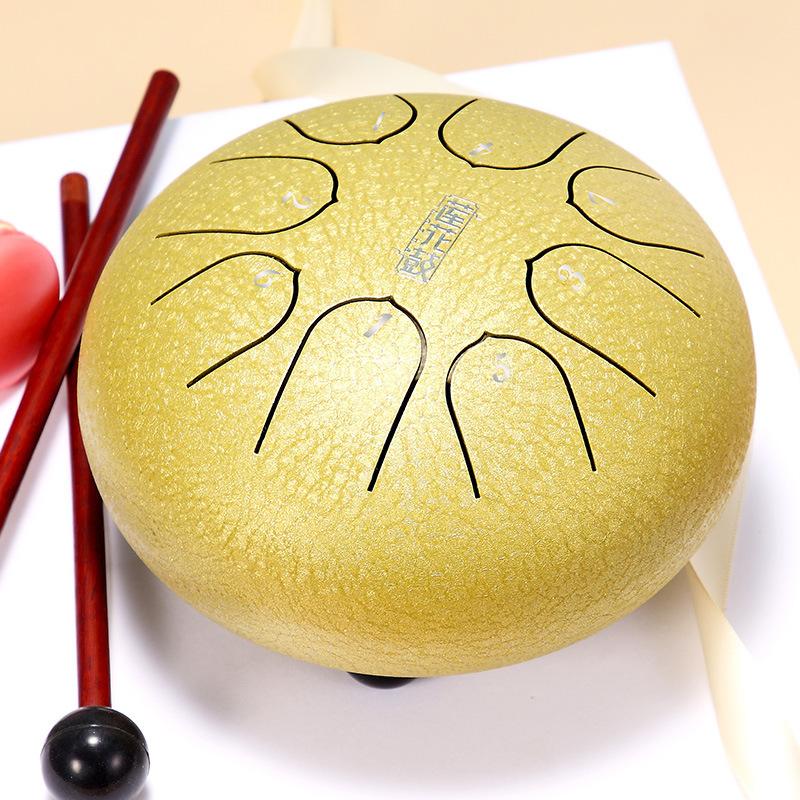 6 Inch 8 Note Tongue Drum Sound Therapy Steel Tongue Drums Healing Professional Percussion Music Instrument Accessories Children's Musical Taiko Drum
