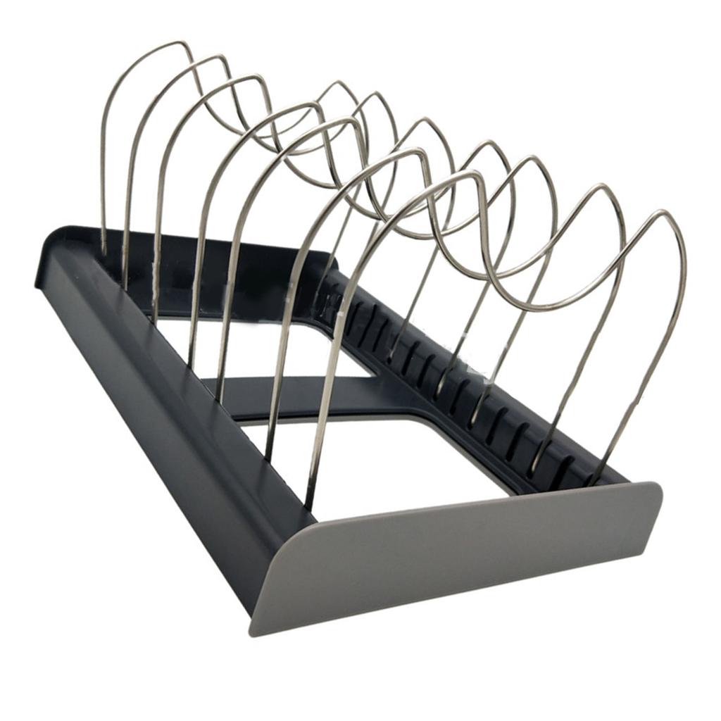 Kastrullockshållare Rack Expanderbart Kastrullockställ Justerbar Multifunktionell Kastrullocksorganisatör för Kök