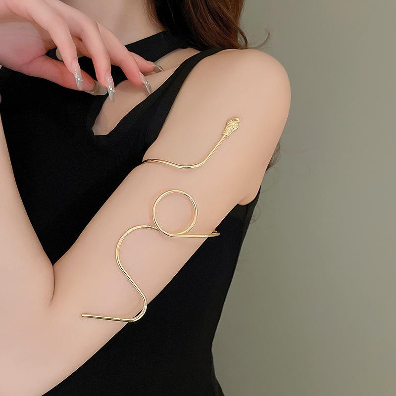 

Панк Спиральный браслет-манжета на предплечье в виде свернувшейся змеи для женщин, циркон, египетский узор, змея, браслет-манжета на руку