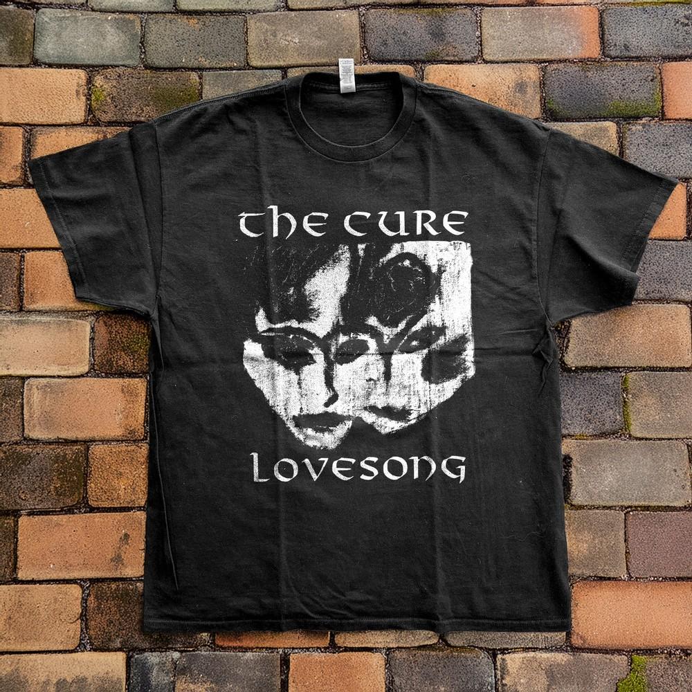 

NEW The Cure Lovesong 90s Tshirt Heavy Black Cotton Tshirt Size S to 5XL Unisex T-Shirt XL
