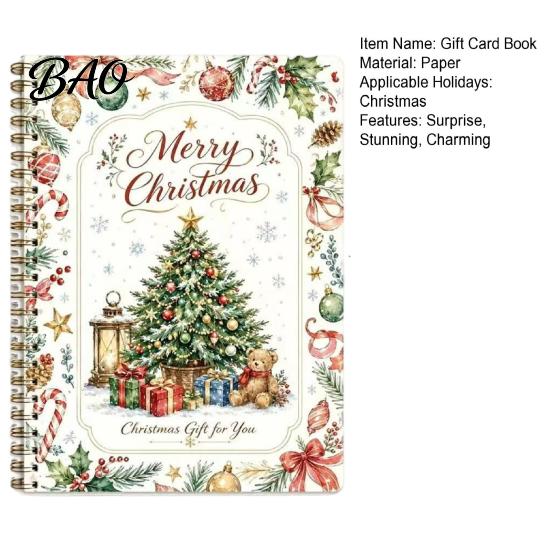 Libro Portalápices de Regalo de Navidad, Kit de Suministros para Fiesta de Supervivencia Universitaria Merry con Espiral DIY, Libro de Felicitaciones de 10 Páginas para Regalos de Graduación de Estudiantes