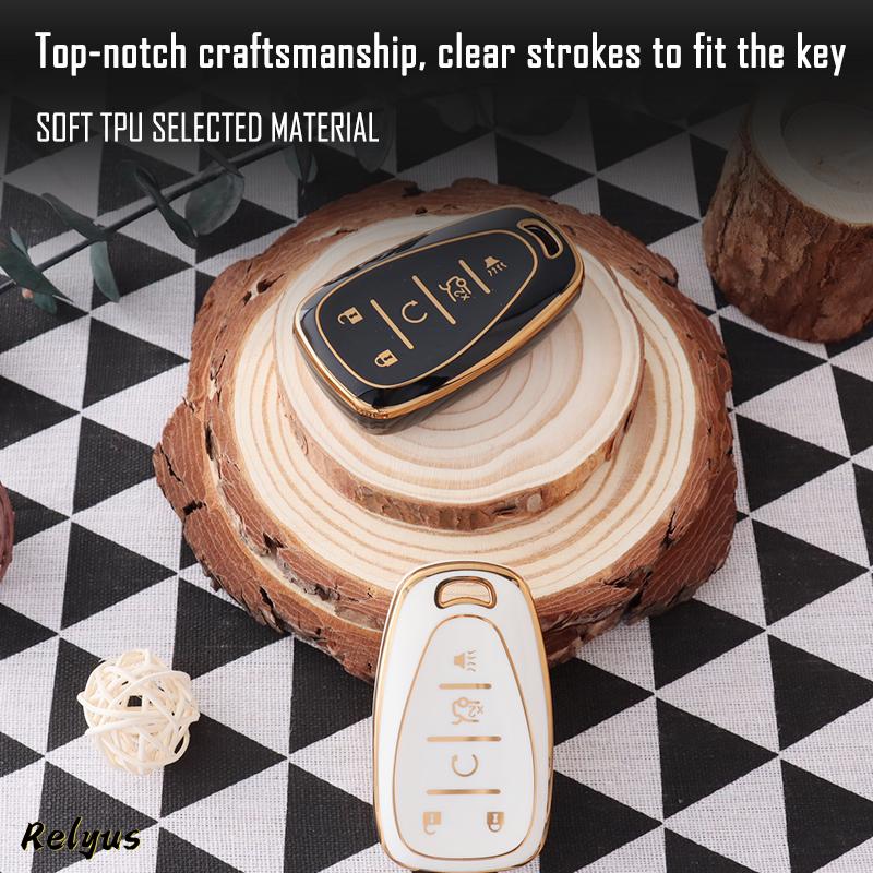 Soft Tpu Car Key Cover Case Protector Shell For Chevrolet - Chevy Malibu Camaro Cruze Traverse Sonic Volt Bolt Equinox