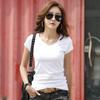 Summer Short Sleeve Women White T-shirt Female V-neck Loose Korean Black Top Za Woman Casual Trend T Shirt