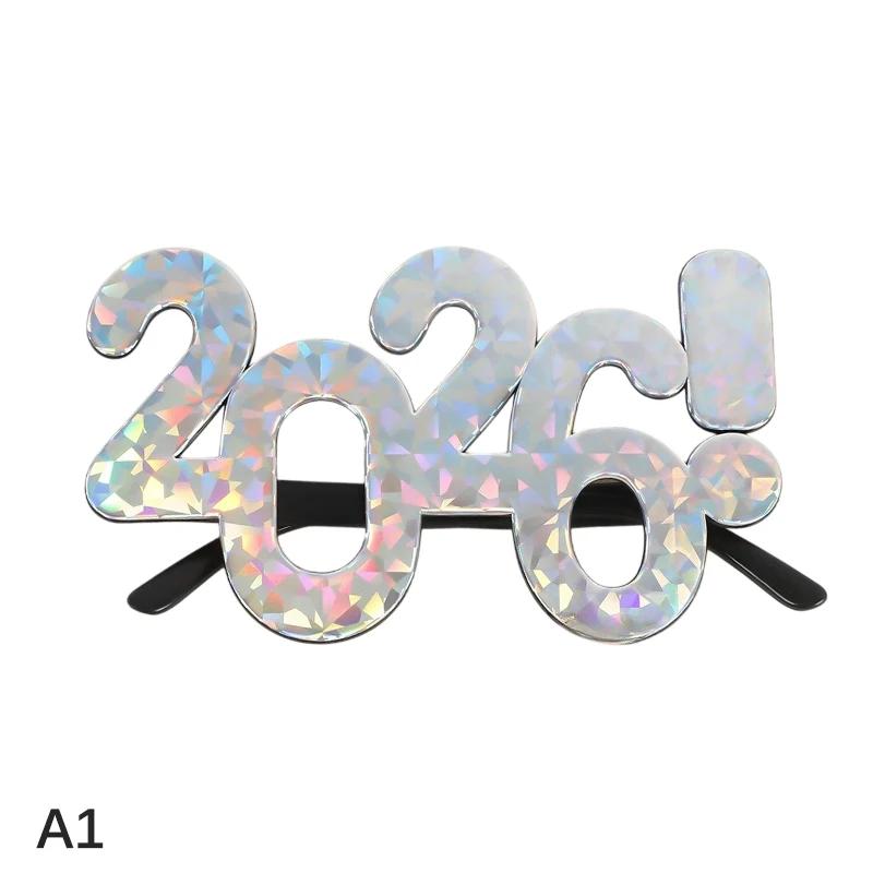 2026 Number Eyeglasses Happy New Year Glasses Diamond Glitter Sunglasses Cosplay Prop Xmas Party Decoration Funny Glasses