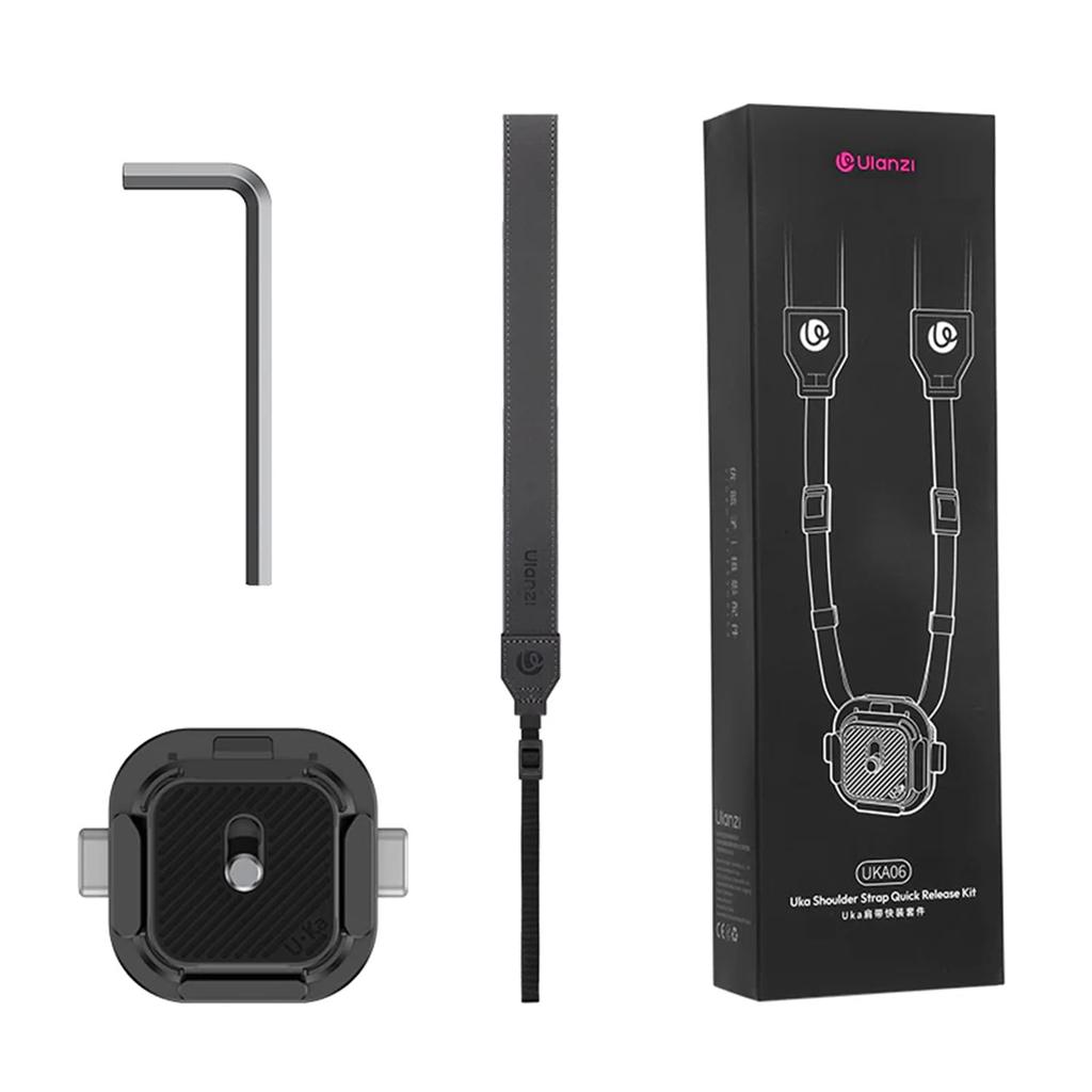 Ulanzi C036 UKA06 Uka Quick Release Shoulder Strap UKA Series Soft Safety for Photography Kit, One-Touch Detachable, Compatible, Microfiber, Lock,