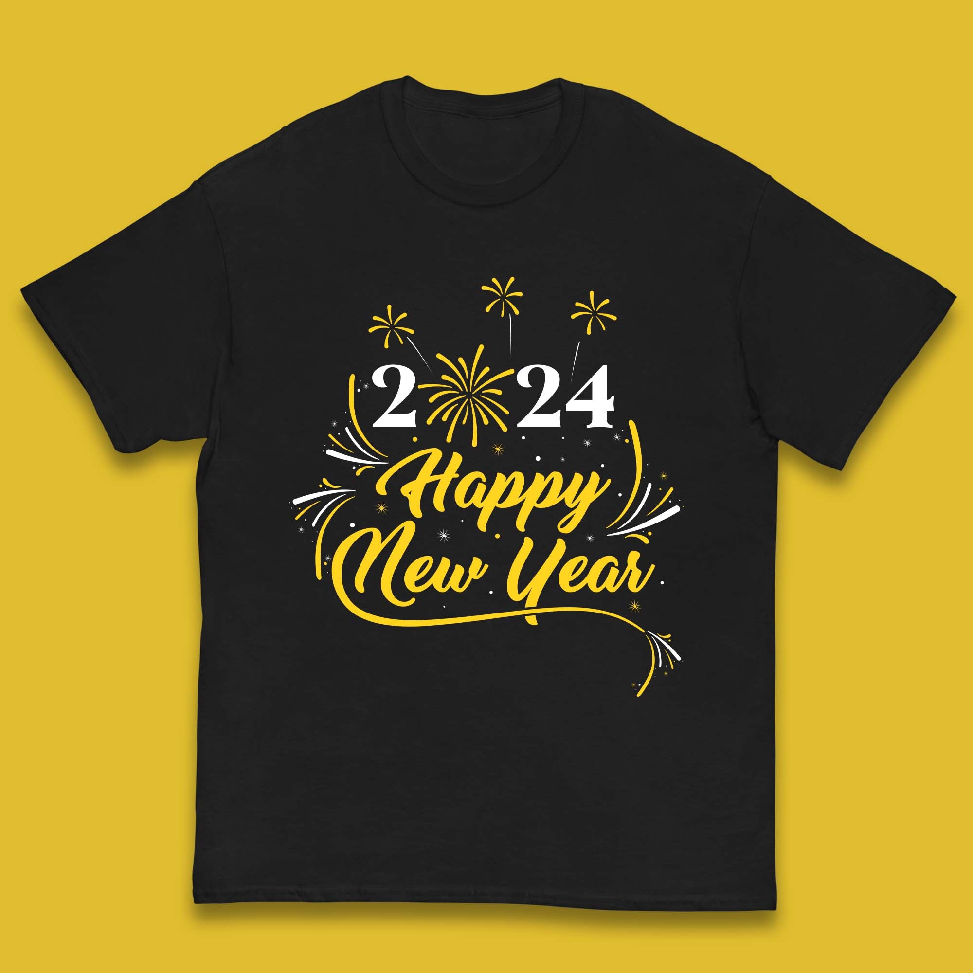 2024 Happy New Year Fireworks Kids T-Shirt 100