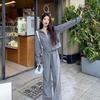 Women's High-End Casual Two-Piece Set: Slim Fit Hooded Sweatshirt & Wide-Leg Pants for Fall/Winter 2025