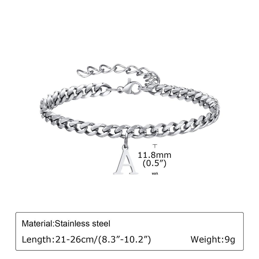 Fashion 26-Letter Frosted Chain Anklet – Trendy, Simple Jewelry Gift